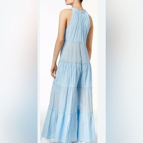 Free People Beach Bum wide leg Jumpsuit in light blue size small - Picture 4 of 11